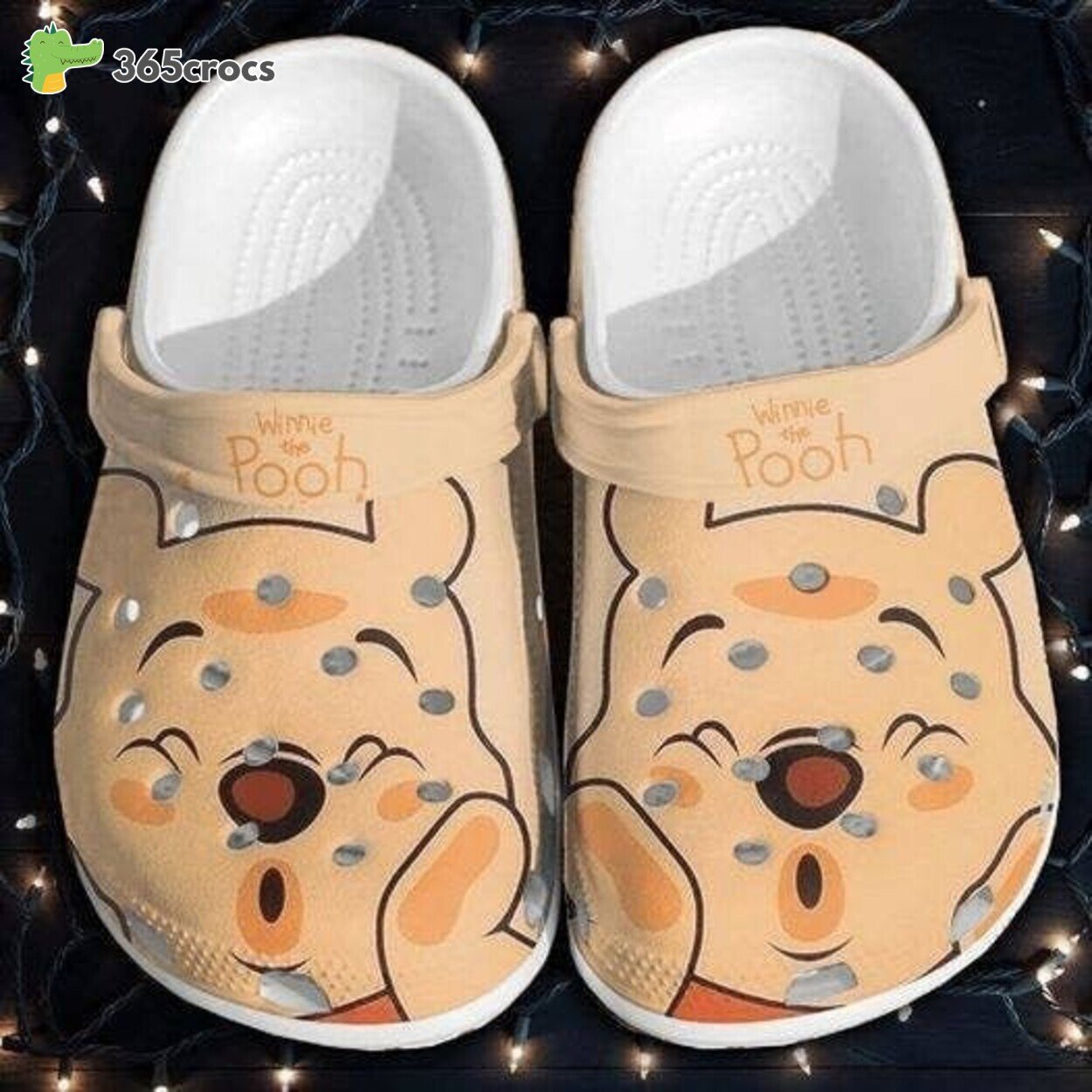 Bespoke Winnie the Pooh Festive Bear Design Comfort Crocs - 365crocs