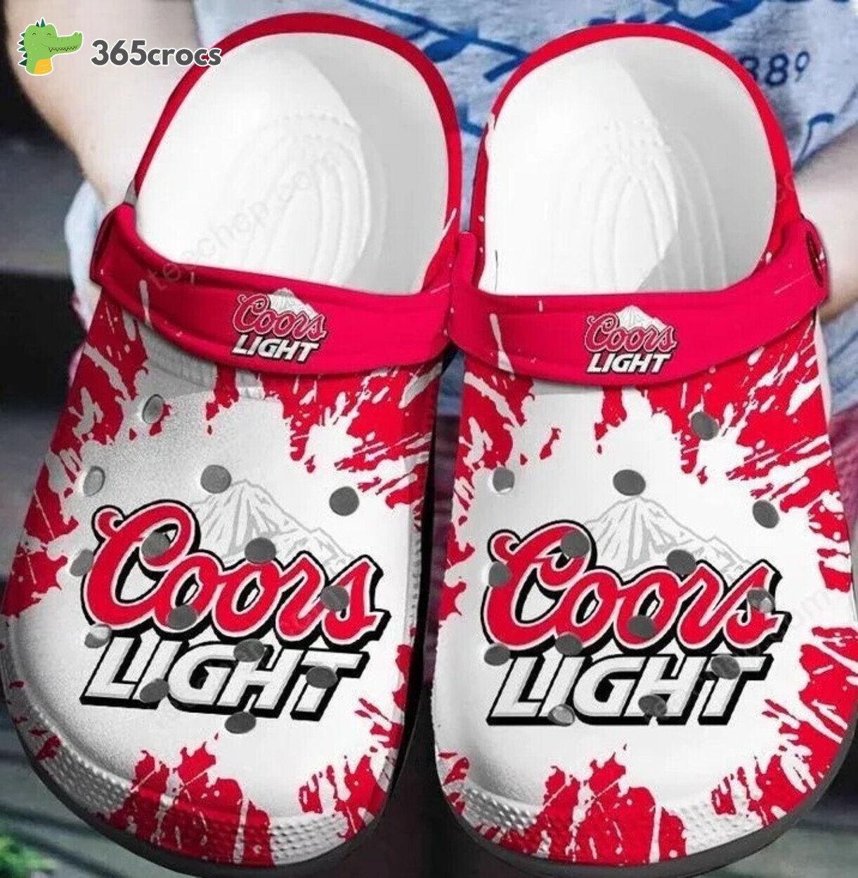 Celebrating Refreshing Coors Light Beer on Elegant Clog Shoes 365crocs