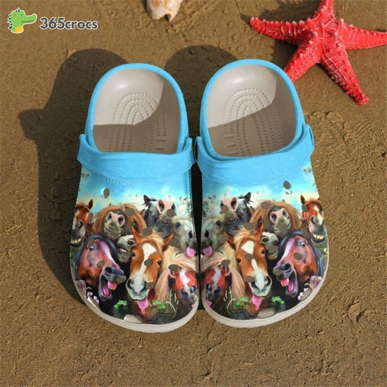 Classic Clogs Featuring Funny Horses Perfect Footwear for Farmers
