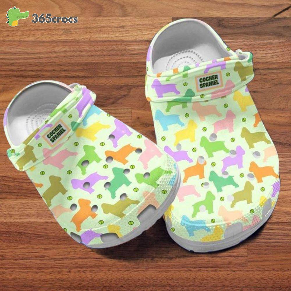 Cocker Spaniel Camo Colors Gift For Cocker Dog Lovers Crocs Clog Shoes