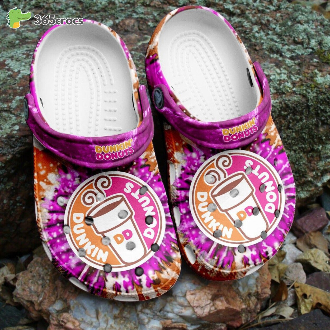 Dive into Aesthetic Dunkin Donuts Tie Dye Inspired Unique Clog Shoes 