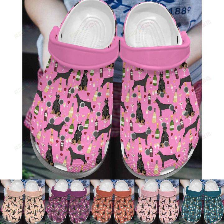 Doberman White Sole Cute Doberman Crocs Classic Clogs Shoes 365crocs