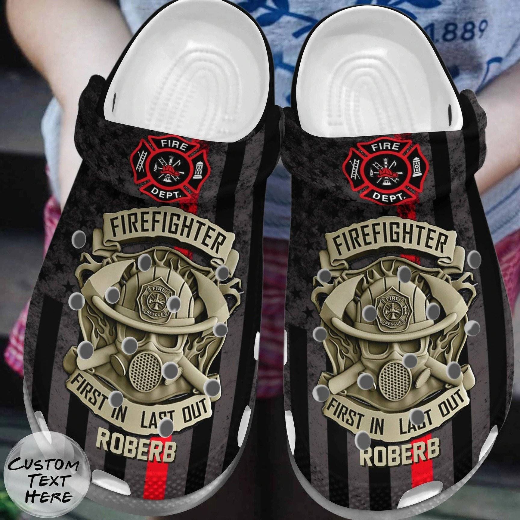 Firefighter First In Last Out clog Crocs Shoes Custom 365crocs