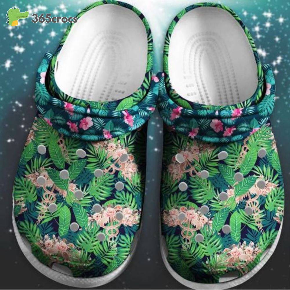 Flower Pattern Nurse Beautiful Jungle Croc Healthy Care Meaningful