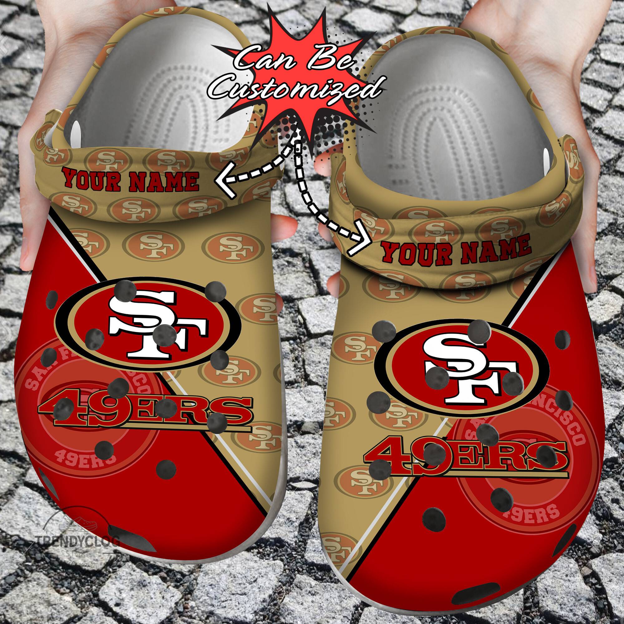 Football Crocs Personalized SF 49ers Team Pattern Clog Shoes 365crocs