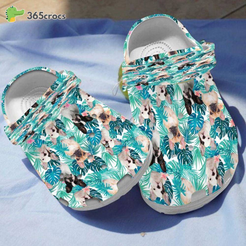 French Bulldog Palm Leaf Tropical Best For French Bulldog Lovers Crocs