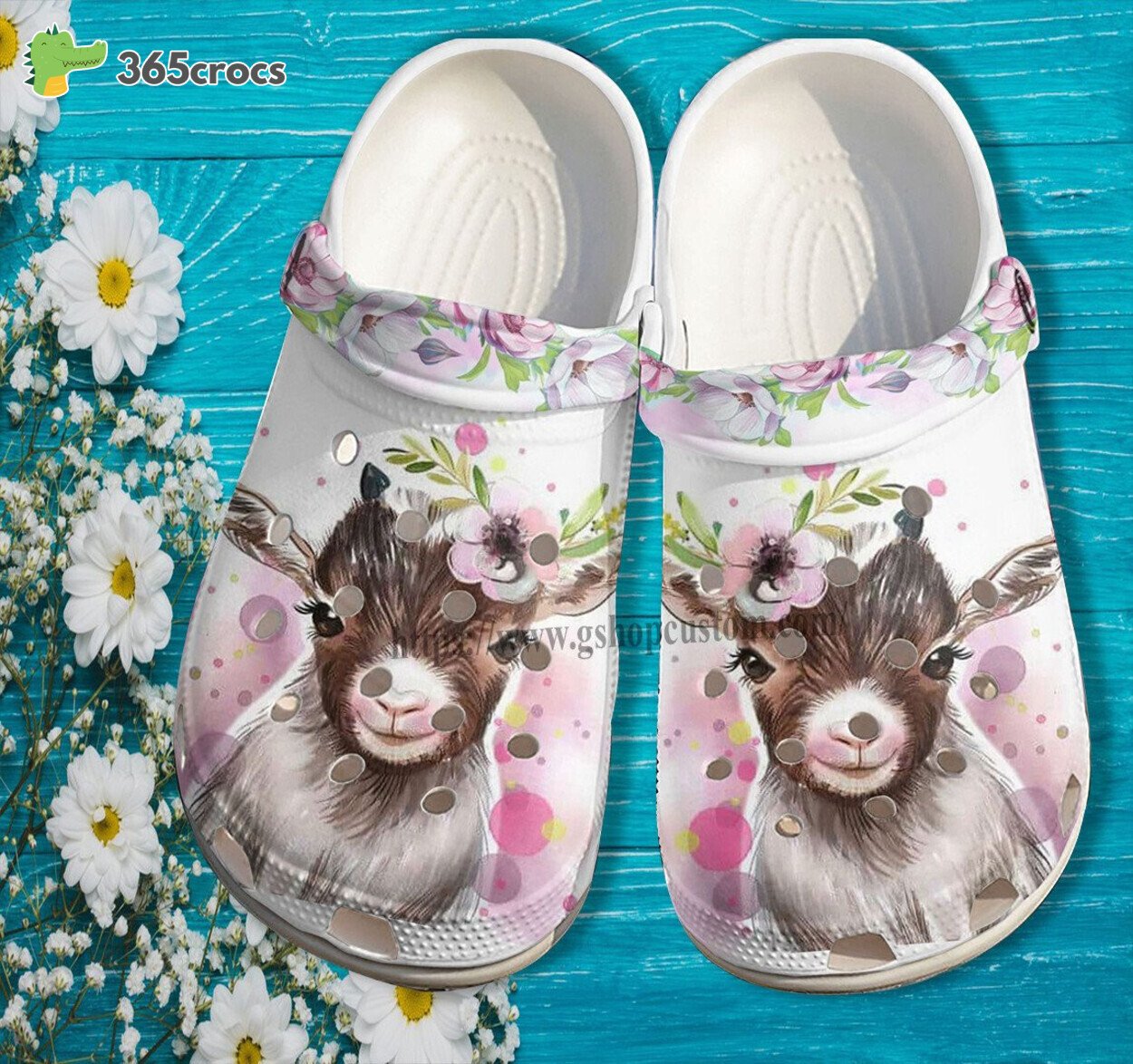 Goats Girl Twinkle Pink Croc Shoes Daughter Just A Girl Love Goats Shoes Croc Clogs Birthday