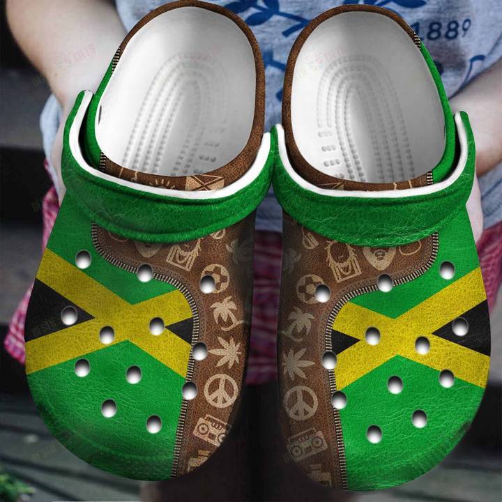 Jamaica Flag And Symbols Zipper Crocs Classic Clogs Shoes 365crocs