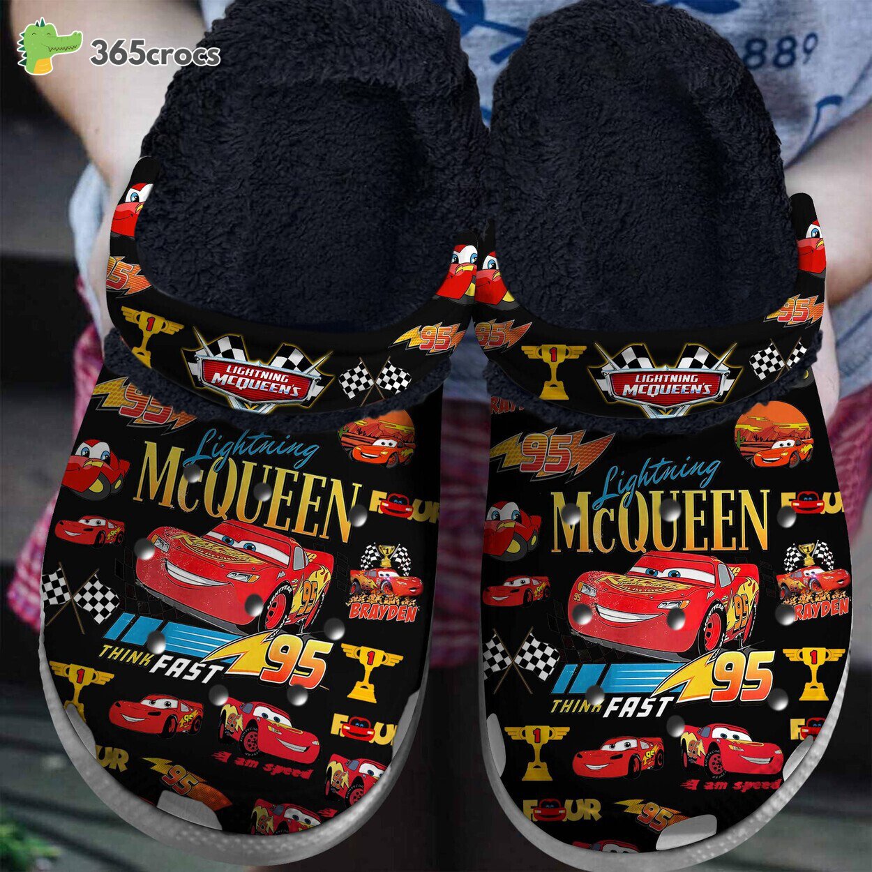Lightning Mcqueen Cartoon Lined Crocs Shoes Comfortable 365crocs