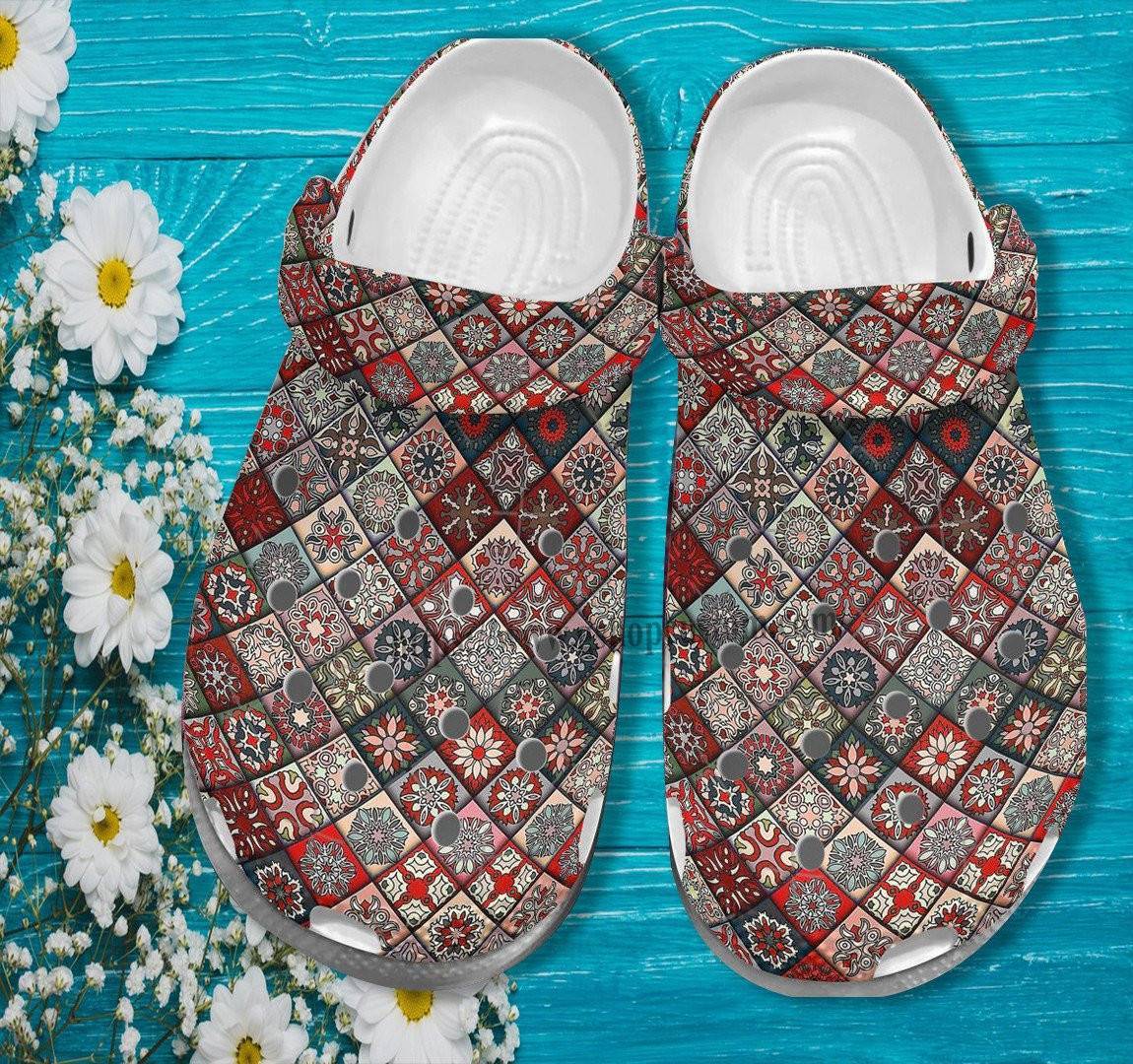 Native Boho Vintage Crocs Shoes Gift Mother Day 2022 Native Girl Boho