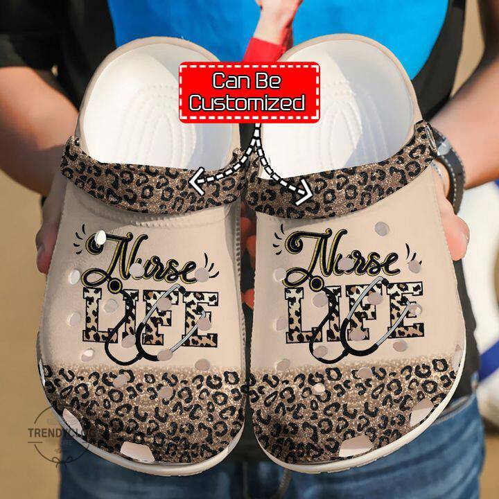 Nurse Crocs Nurse Nursing Life Cheetah Crocs Clog Shoes 365crocs