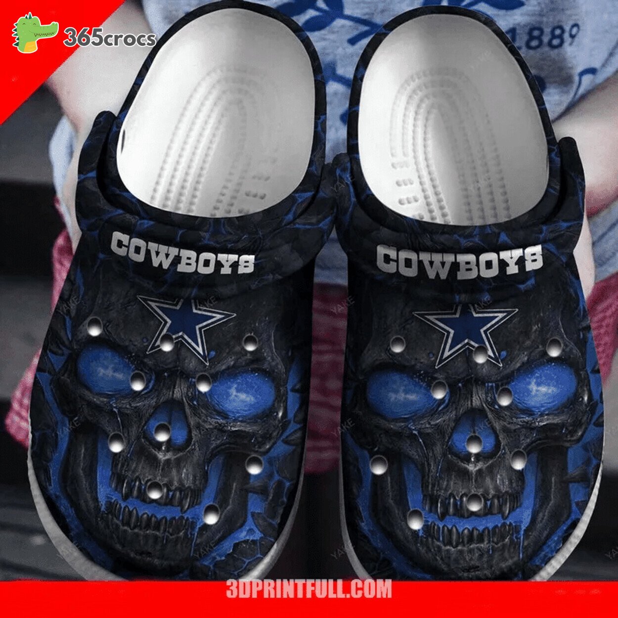 Personalized Dallas Cowboys Football Team Crocs Clog Custom Name Shoes