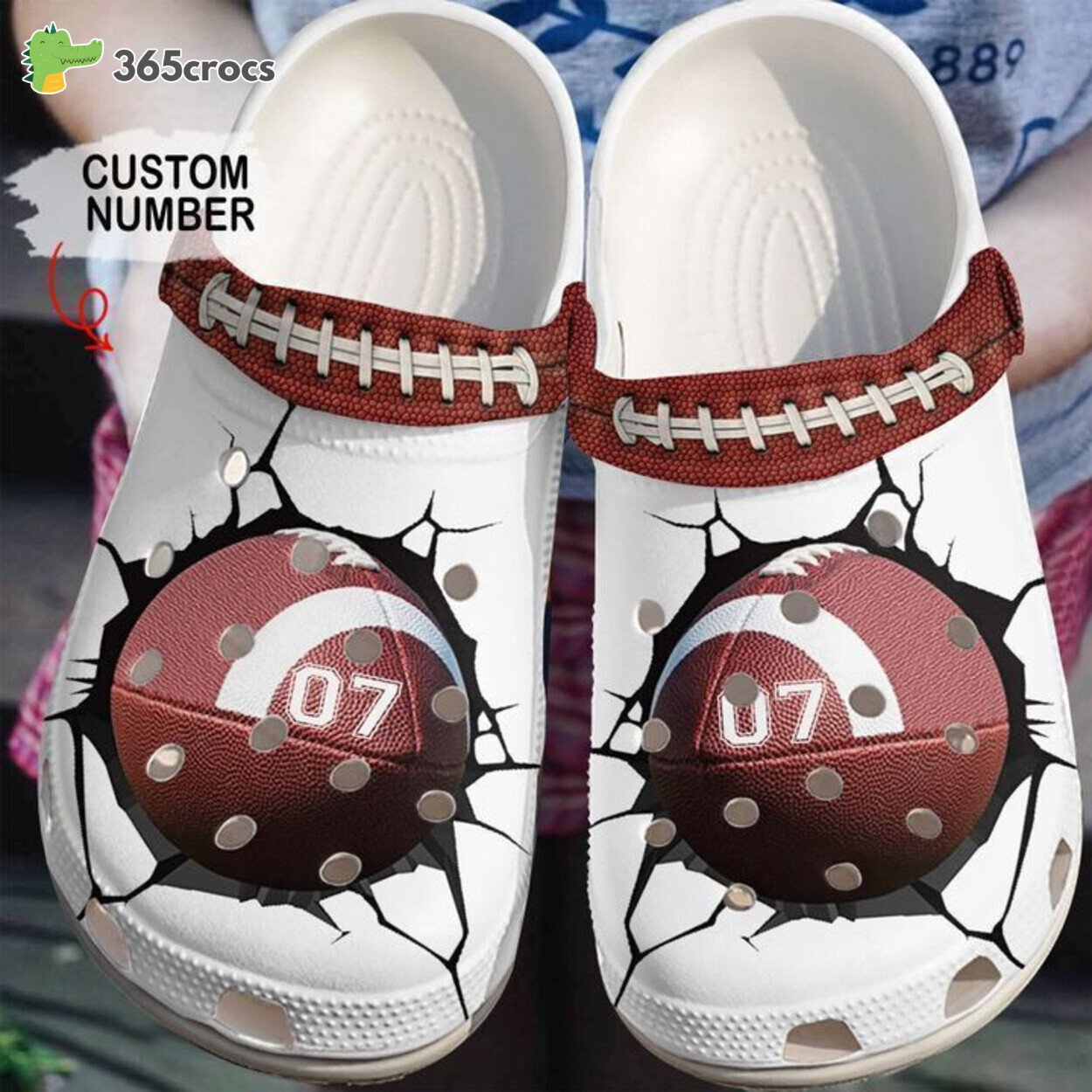 Personalized Football Enthusiast Crack Design Comfort Footwear Clogs