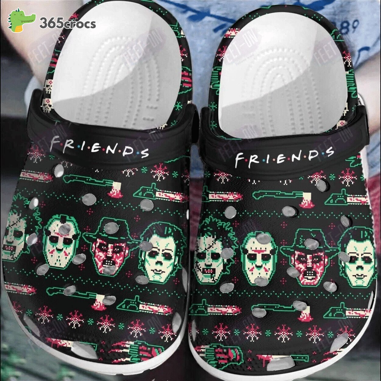 Pixel Art Friends Horror Movie Halloween Classic Clogs Shoes - 365crocs