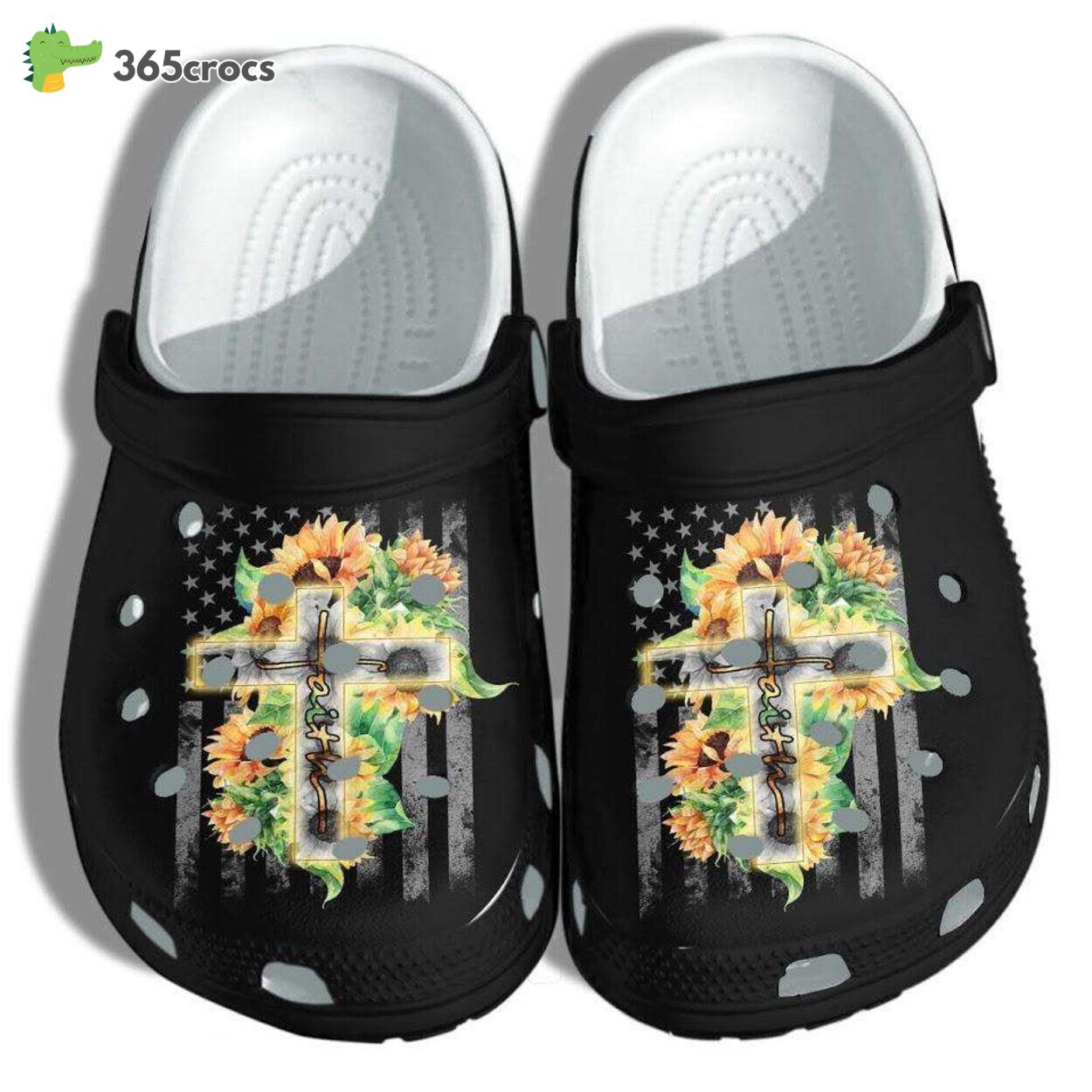 Walk in Faith Hippie Jesus Sunflower Inspired Clog Footwear 365crocs